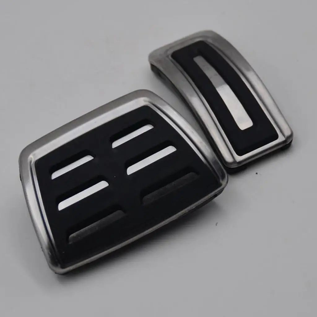 2 Pieces Car Brake Pedal Stainless Steel Automatic Accelerator Pedals Pads Cover for VW Golf 4 Jetta MK4