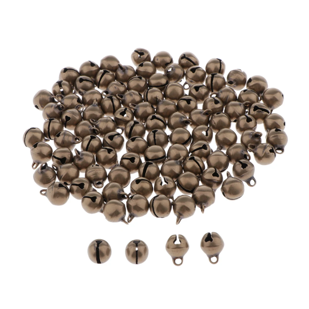 100pcs Jingle Bell Beads Charm Beads Brass Beads Spacer Beads Jewelry Making Supplies