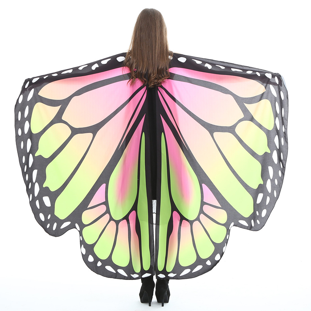 Women Soft Butterfly   Shawl Fairy Ladies Costume Accessories for Christmas