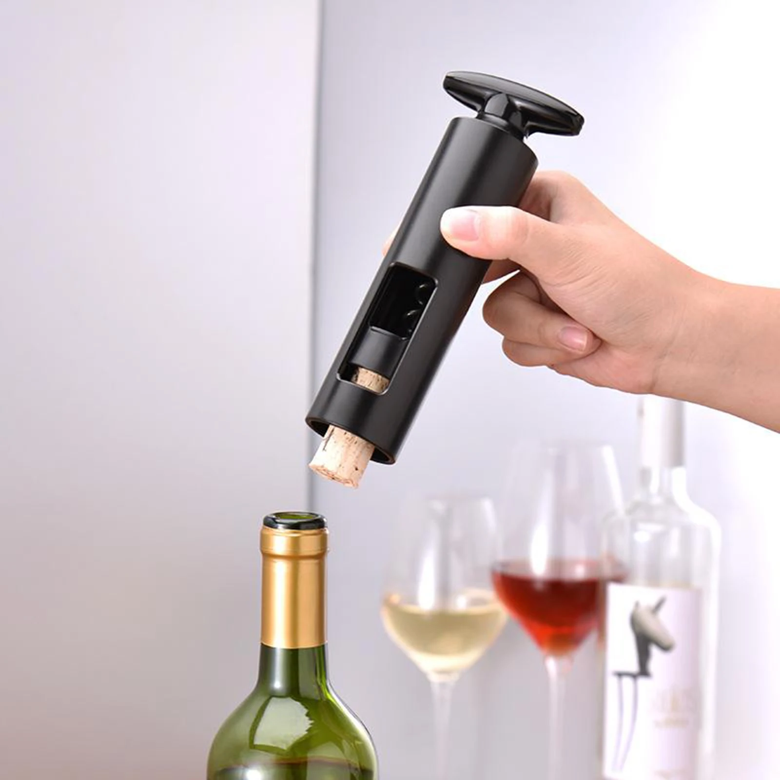 Manual Wine Opener Cordless Plastic Corkscrew Red Wome Bottle Cork Puller Remover Tool