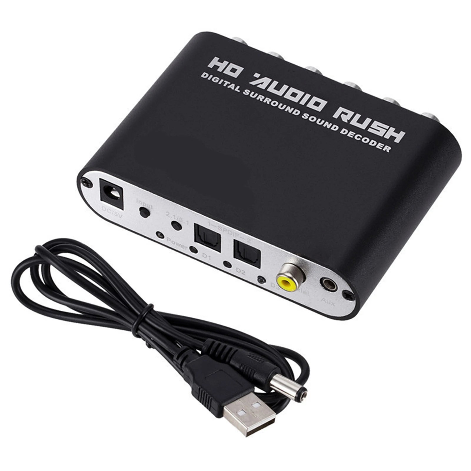 DTS / AC3 ​​/ 6CH LPCM zu 5.1 Analogausgang 2.1 Digitaler Audio Decoder HDMI Audio Extraktor Konverter Digitaler DTS / AC3 ​​/ 6 Kanal Audiokonverter 