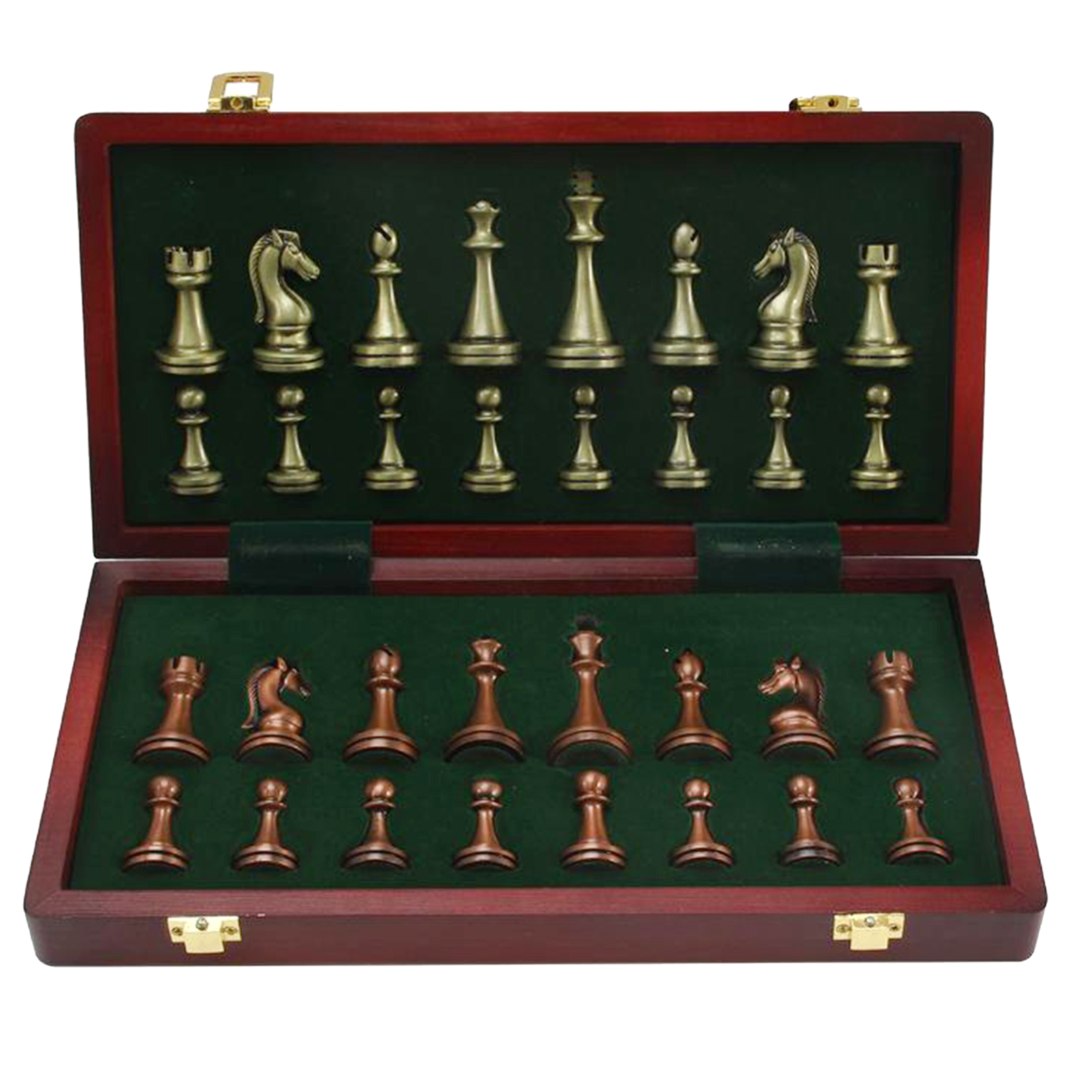 Folding Hand Crafted Metal Chess Set 12