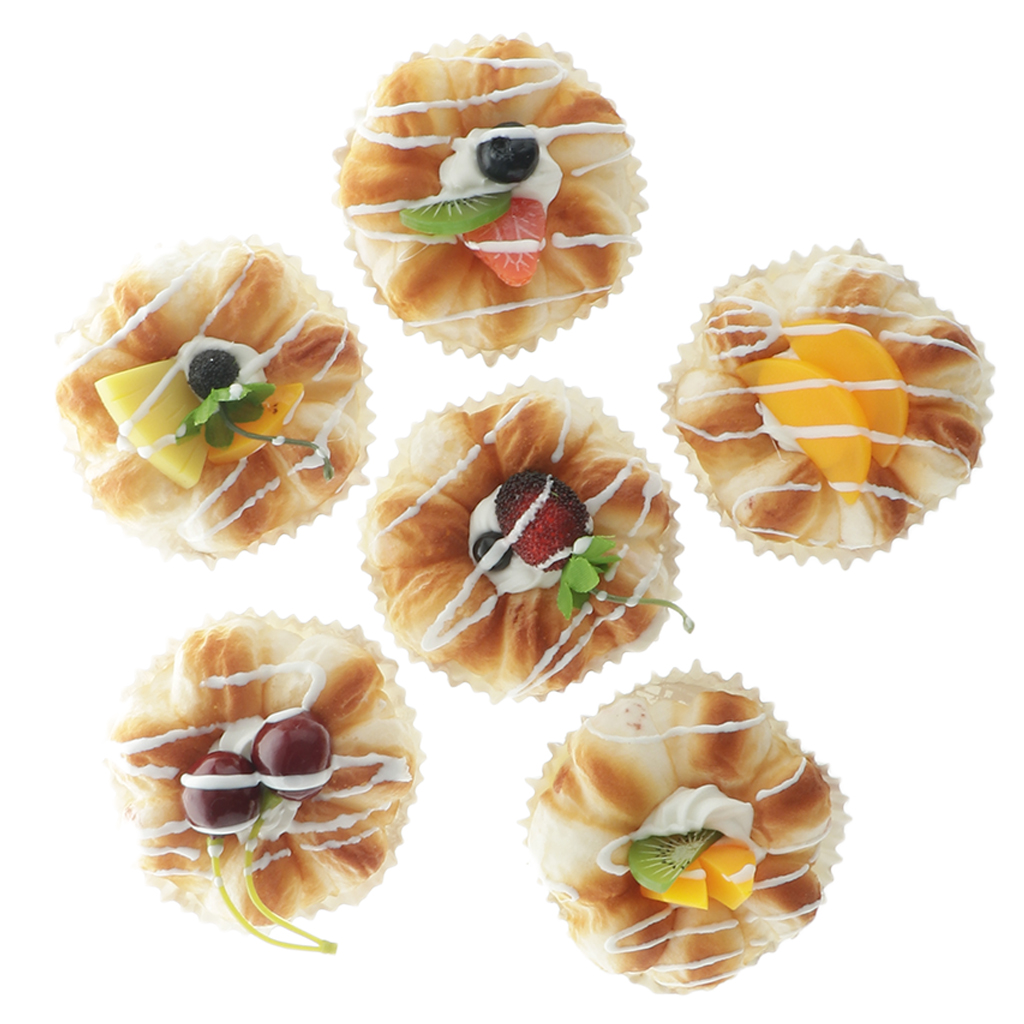 Pack of 6, Fake Bread Lifelike Food Display Kids Tricky Play Toy