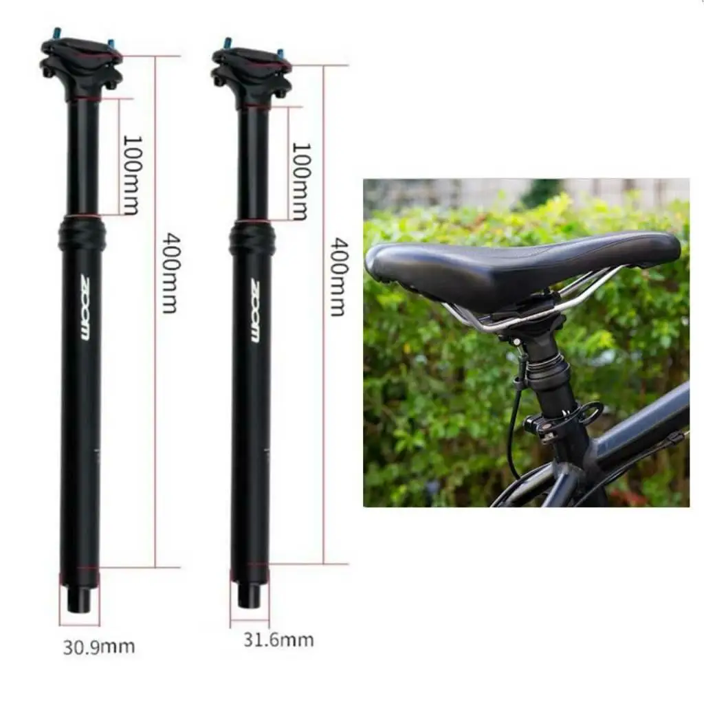 Durable Wear Resistant Anti-Rust Solid Red NC Bike Seatpost Dropper Lever MTB Seat Post Drop Mechanical Remote Control with Cable