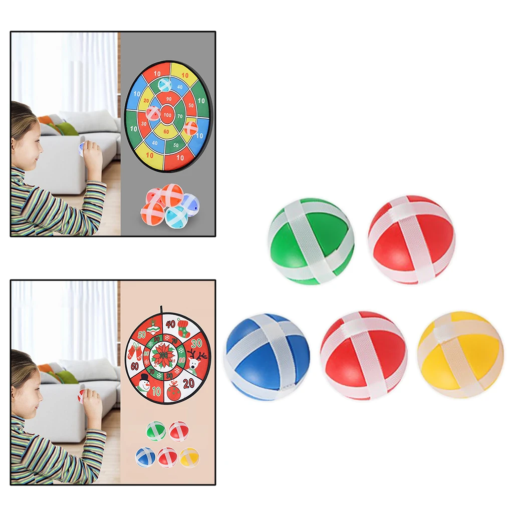 3/5x Safe Plastic Darts Party Sticky Ball Round Adhesive for Dart Board Game