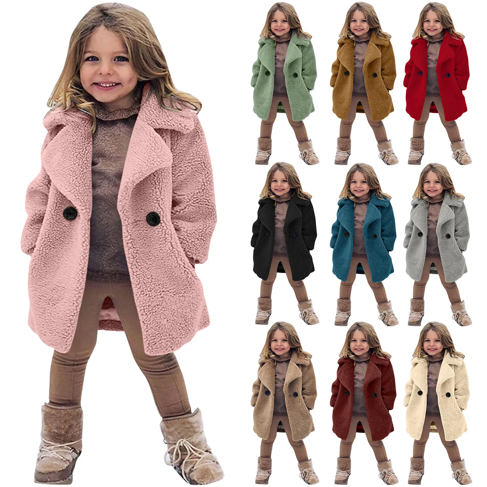 Toddler Jackets Baby Kids Girls Autumn Winter Windproof Thicken Coat Jacket Warm Fleece Girls Parkas Outerwear Coats Clothes