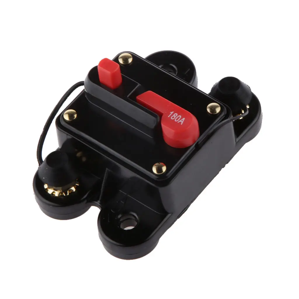 Car Auto Marine Inline Circuit Breaker 180 AMP Manual Reset Audio Fuse Holder Safety Protection