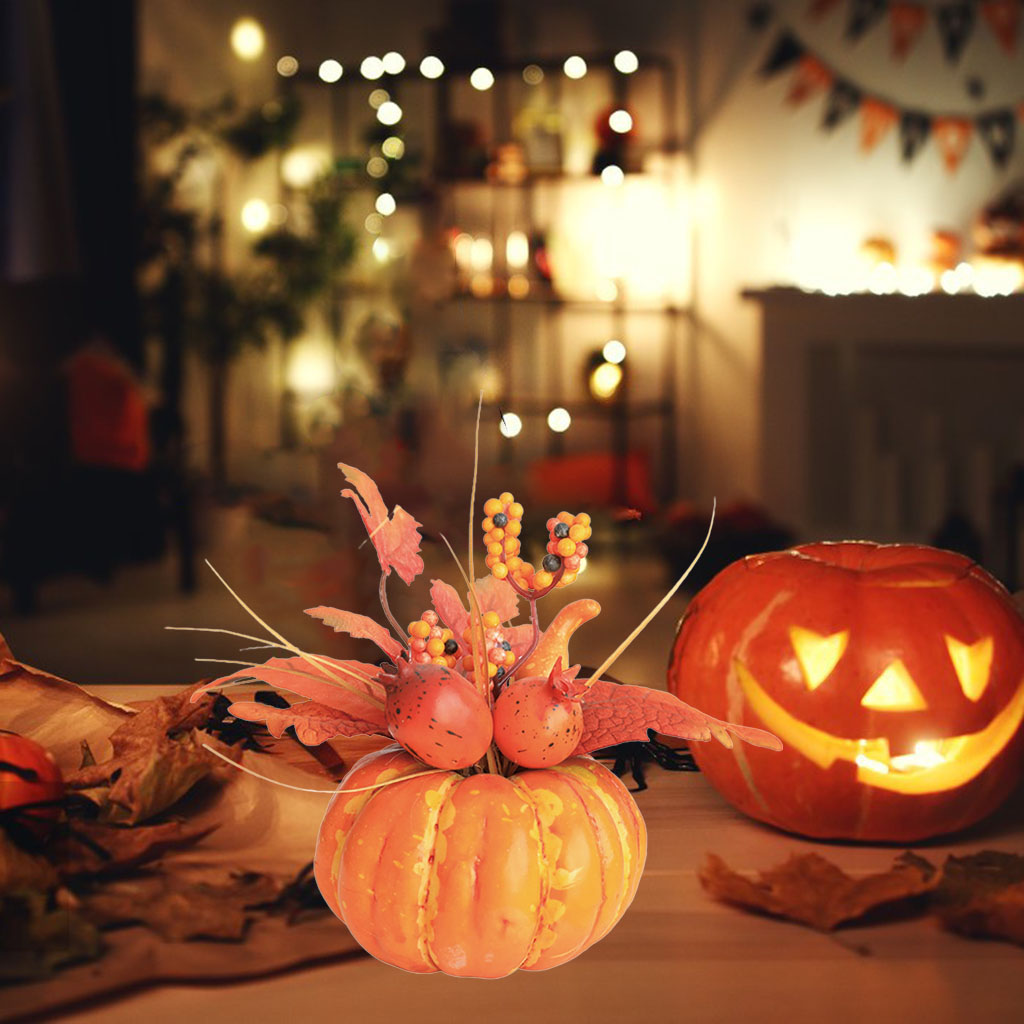 Halloween Artificial Pumpkins Pomegranate Wreath Harvest Fake Indoor Dinner Home Thanksgiving Party Photo Props Accents