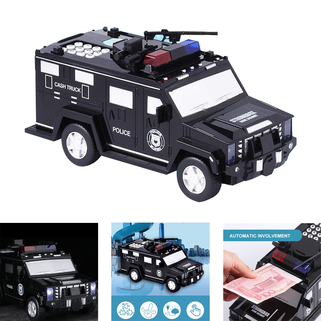 Kids Cash Truck Car Toy Fingerprint Password Piggy Bank Child Money Coin Box