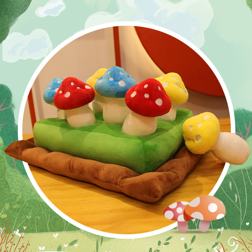 Cute Kids Mushroom Picking Plush Toys Vegetable Garden Games Educational