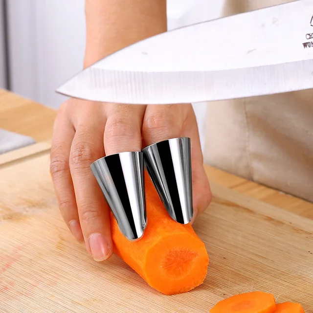 Finger Guard for Cutting Vegetables Finger Protector Knife Finger Protector Thumb Guard for Onion Holder Slicer Kitchen Tool Avoid Hurting, Size: 2pcs