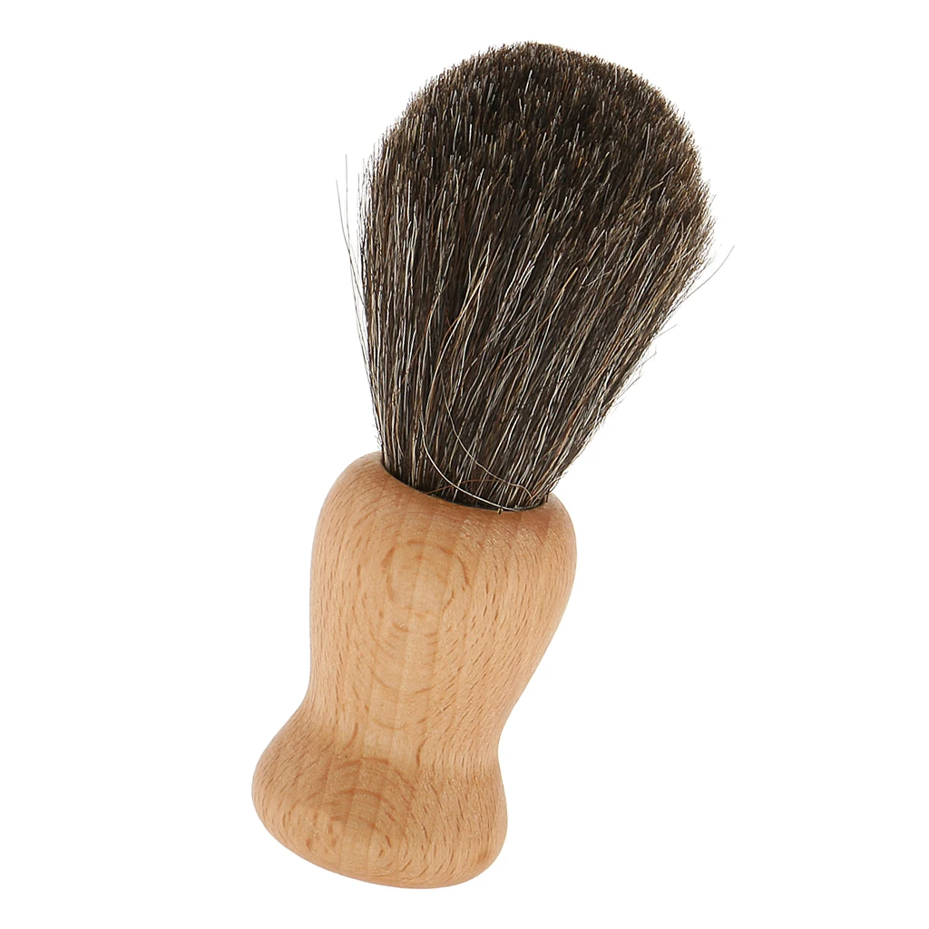 Nylon Hair Shaving Brush Wooden Handle Home Salon Barber Shave Tool for Men