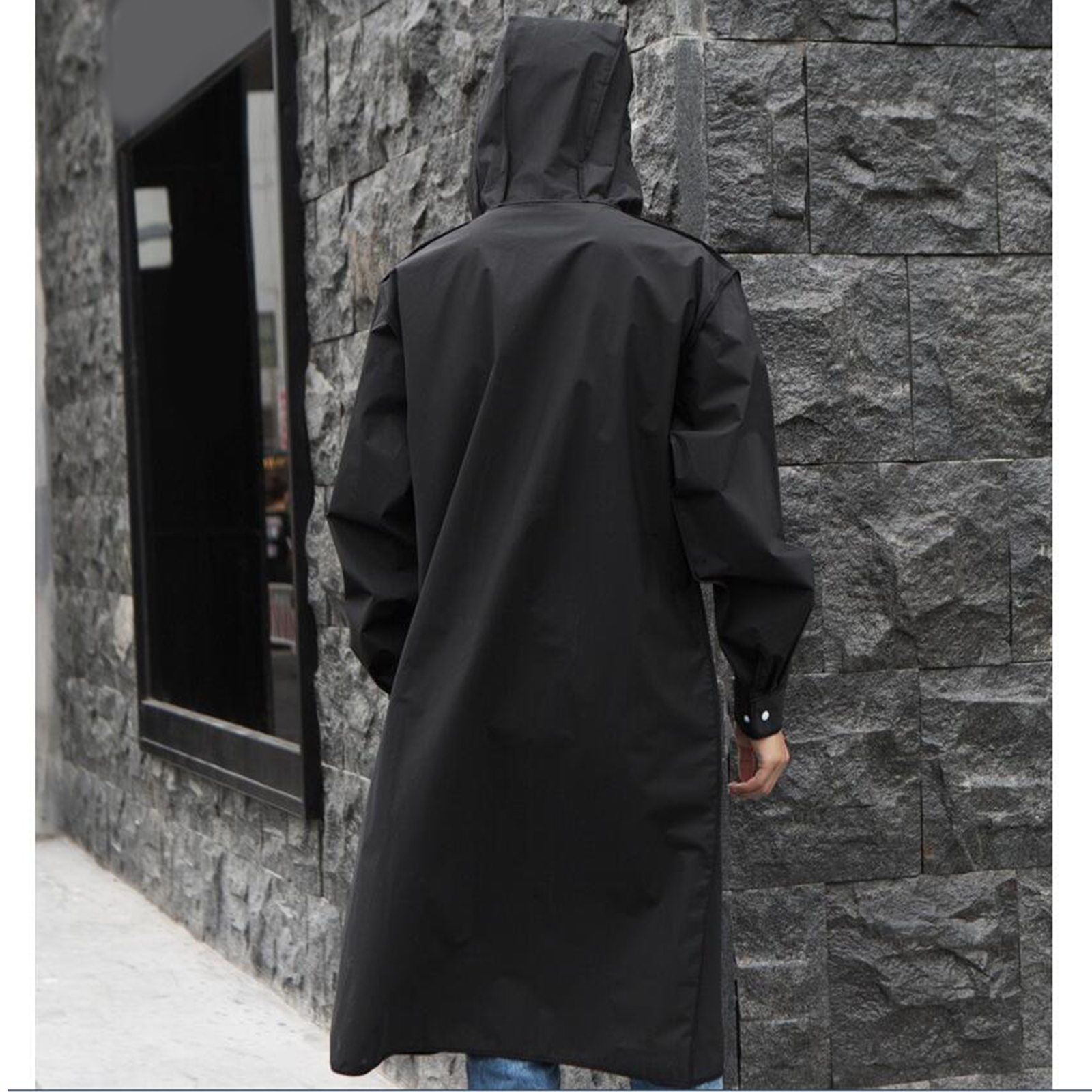 Unisex Raincoat Reusable Rain Ponchos w/ Hoods Portable EVA Rain Coats Jacket Poncho Outdoor Cycling Hiking Junior Rainwear