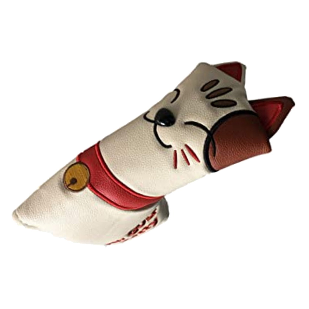 Golf Putter Head Cover PU Leather Lucky Cat Blades Headcover Club Golfer Gift