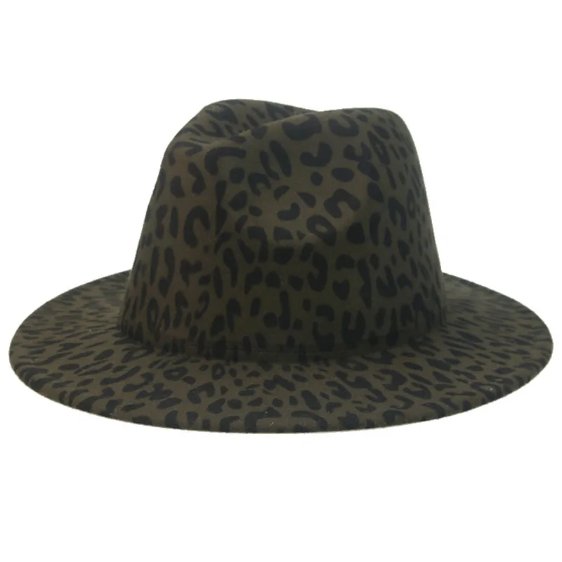 tan fedora Fedora Hats Leopard Print Camel Khaki Casual Western Cowboy Hat Streetwear Women Streetwear Hip Hop Women Hat Sombreros De Mujer best fedora hats
