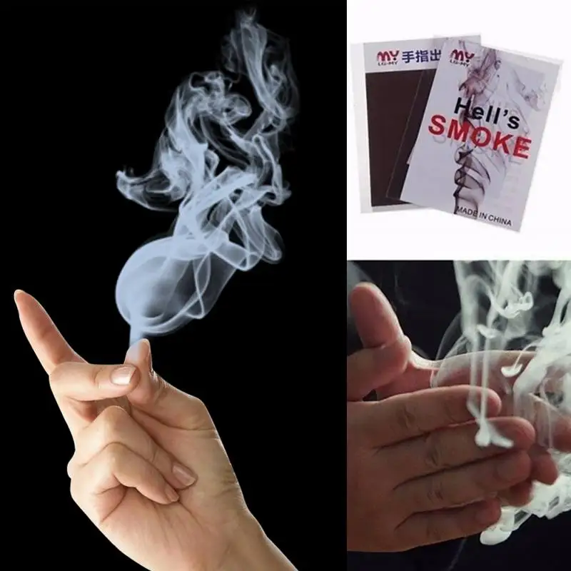 Prevently New Creative Close-Up Magic Change Gimmick Finger Smoke Smoke Fantasy Trick Prop Smoke paper Mystic finger 