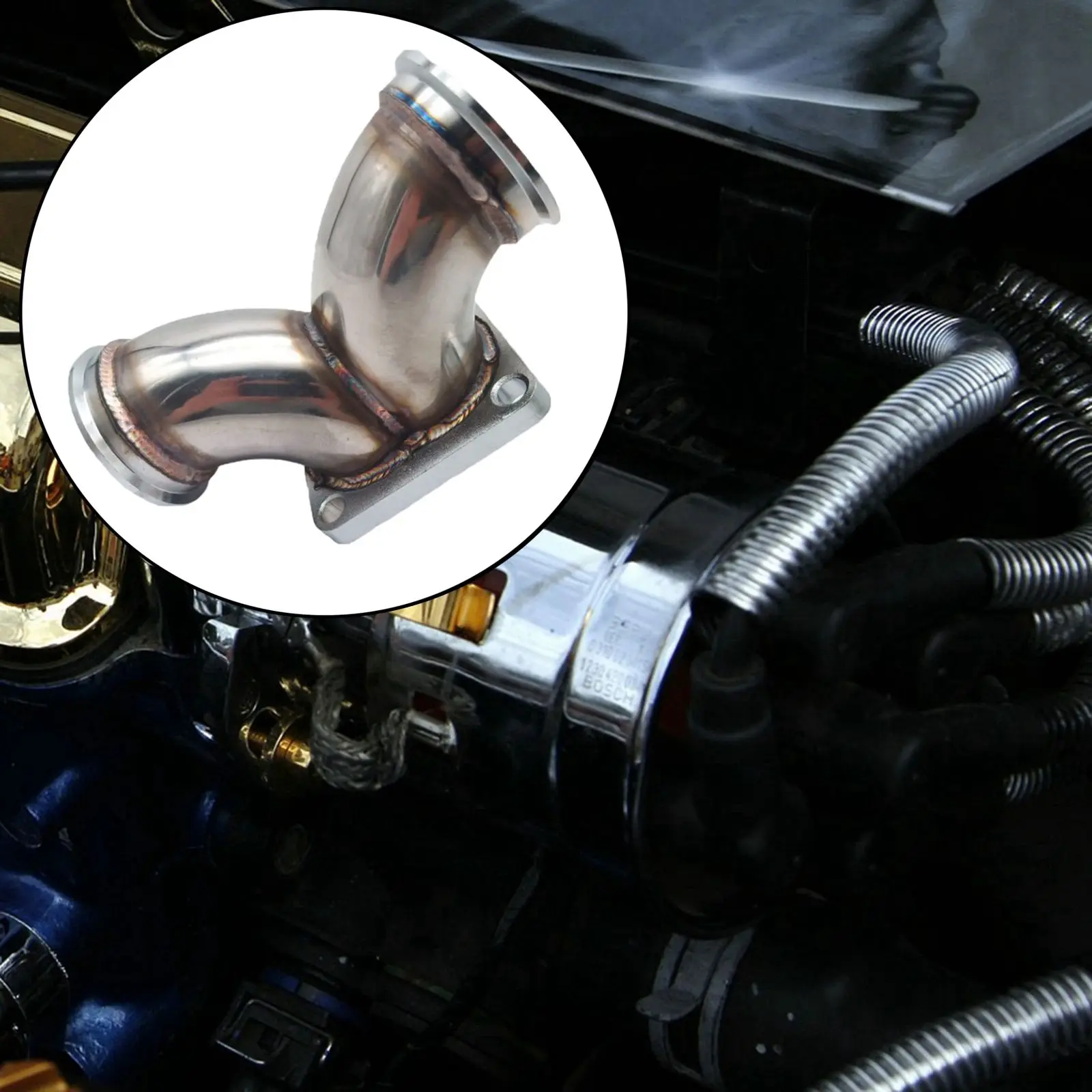 Y Elbow Adapter to Divided T4 Turbo Elbow Adapter Flange for V6 V8 Engine T4 Turbo Twin Scroll Flange Part