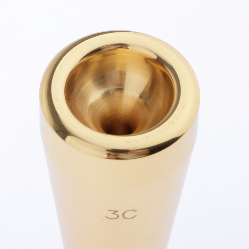 3C Size Instrument Accessory Trumpet Mouthpiece - Heavy Duty Gold Plated