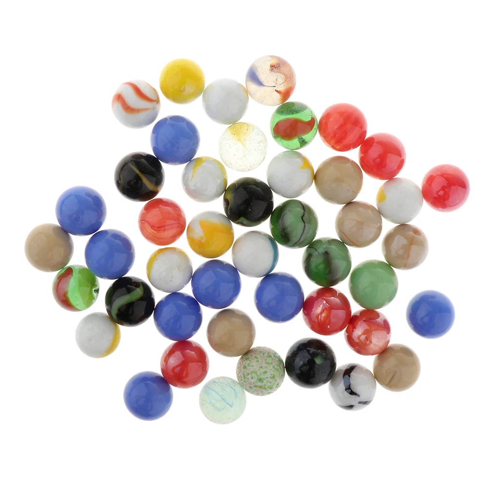 45 Pieces Glass Marbles (Colorful Patterns) for Vases or Games, Aquarium Decorations