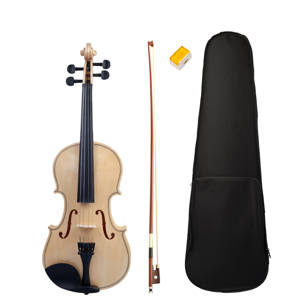 Acoustic Violin 4/4 Full Size Solid Wood Violin Set, Incl. Bow, Case And Rosin