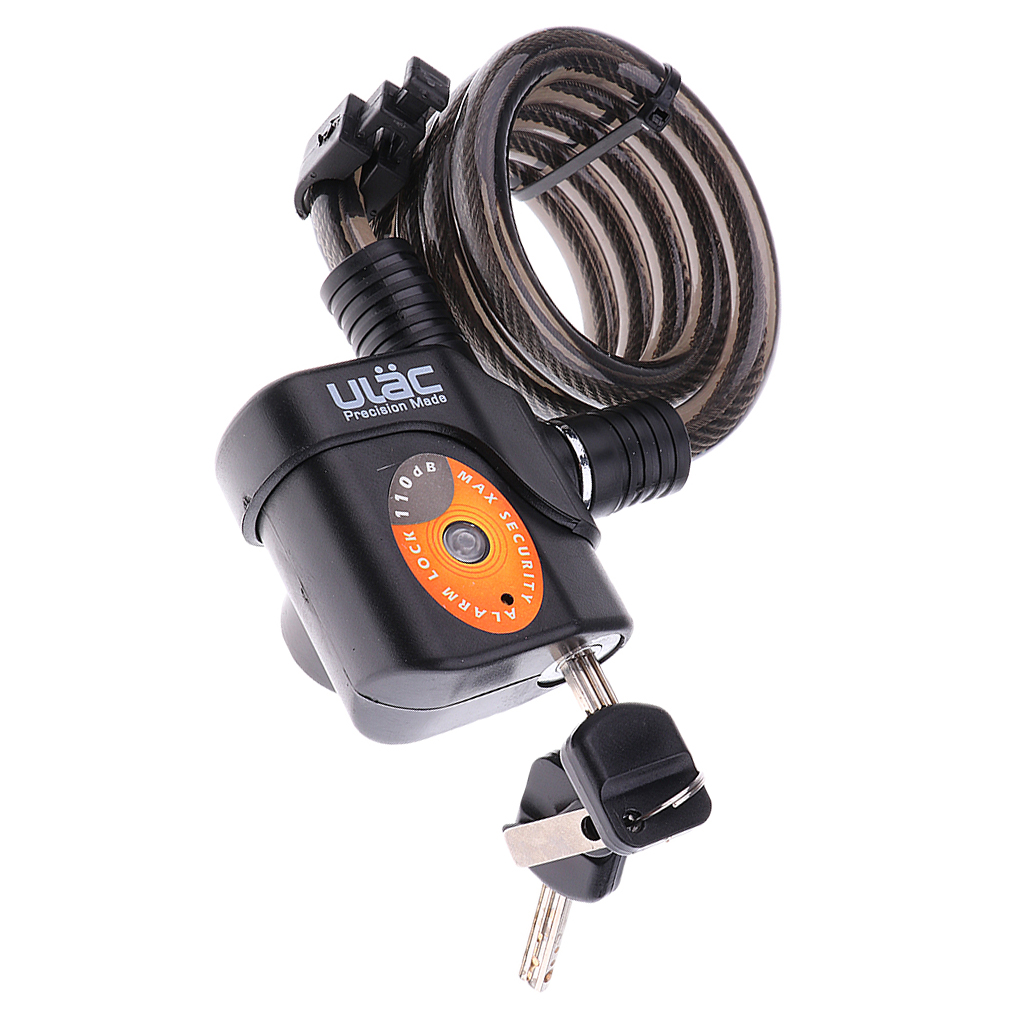 Bike Lock Anti-theft Alarm Bicycle Cable Locks with Mounting Bracket  and 2 Keys