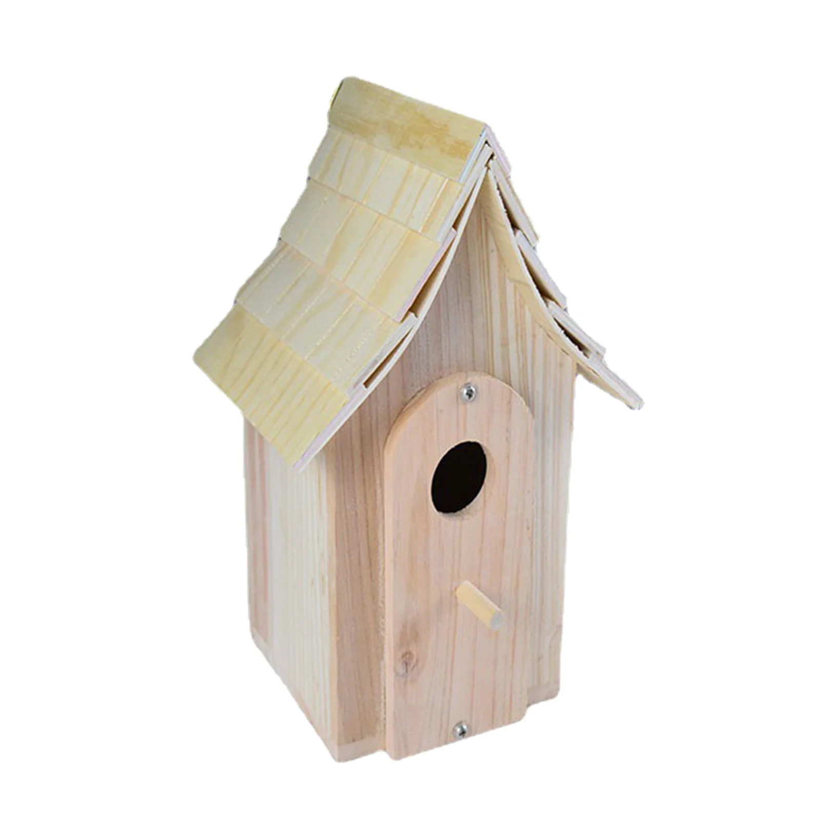 Outdoor Bird House Hanging Novel in Shape Small Wooden Stick Resting Place