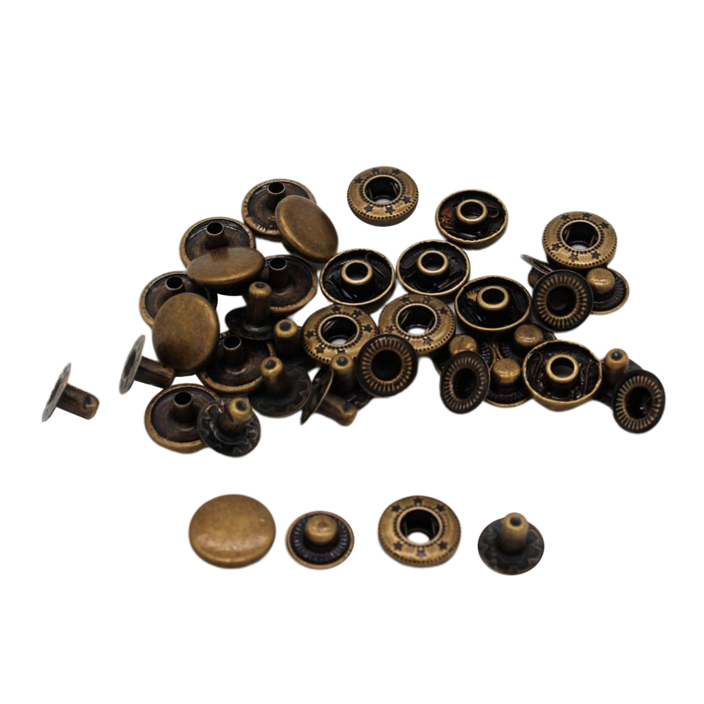 10pcs Copper Snap Buttons Replacement Jeans Popper Press Studs Button Supplies