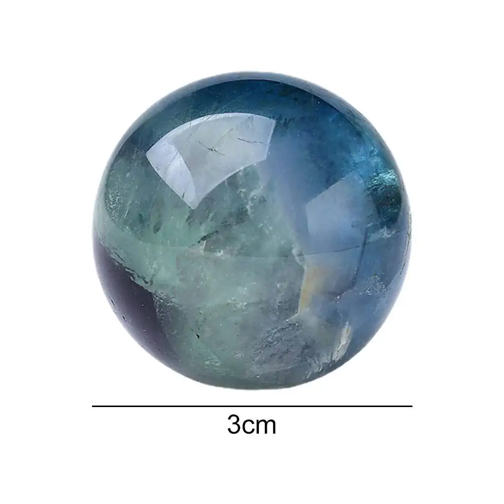 Sphere Natural Sculpture Quartz Figurine Crystal Ball Fluorite Ornamental Stone for Harmonizing Spiritual Divination