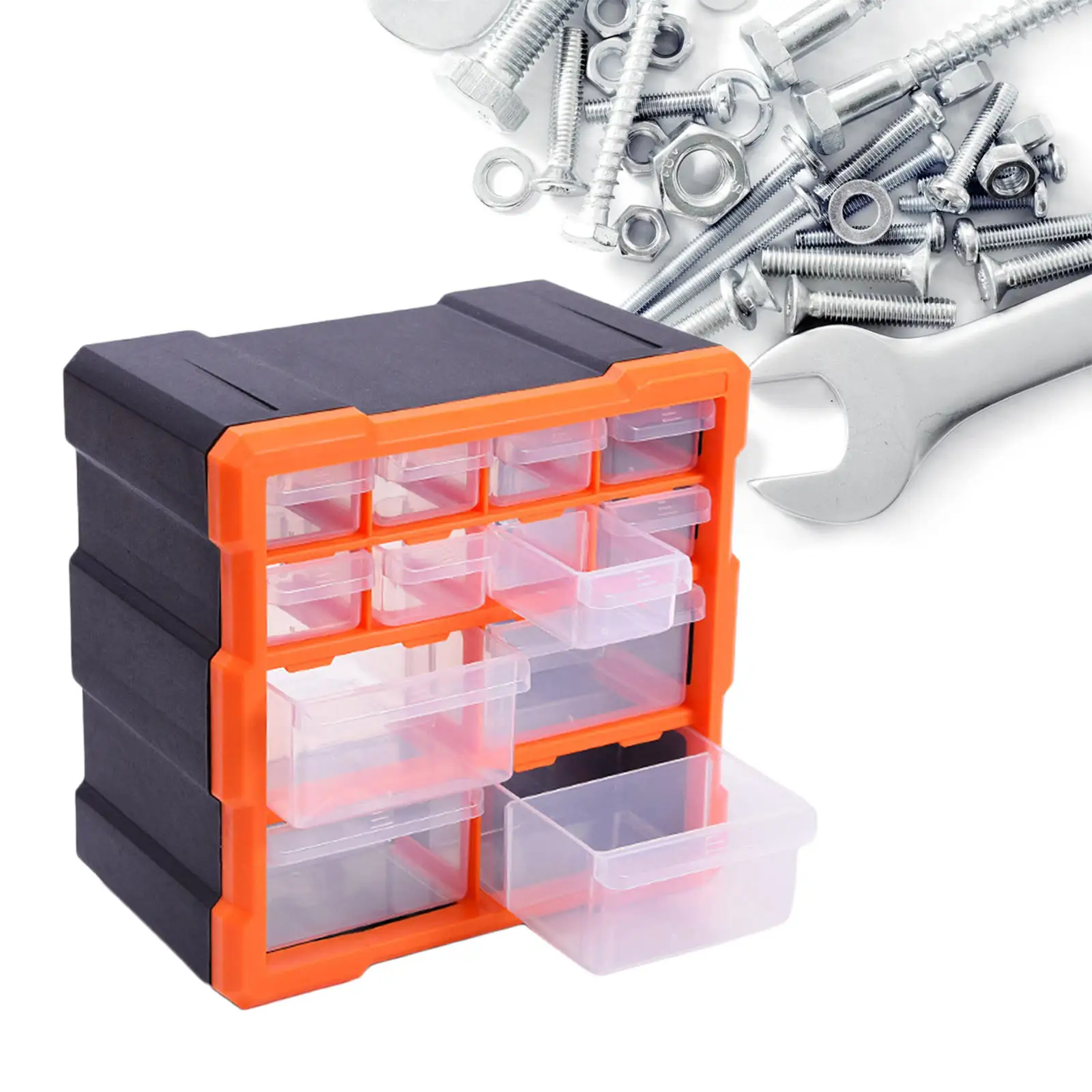 Small Tool Box with Compartments Organizer Hardware Box for Nails Bolts