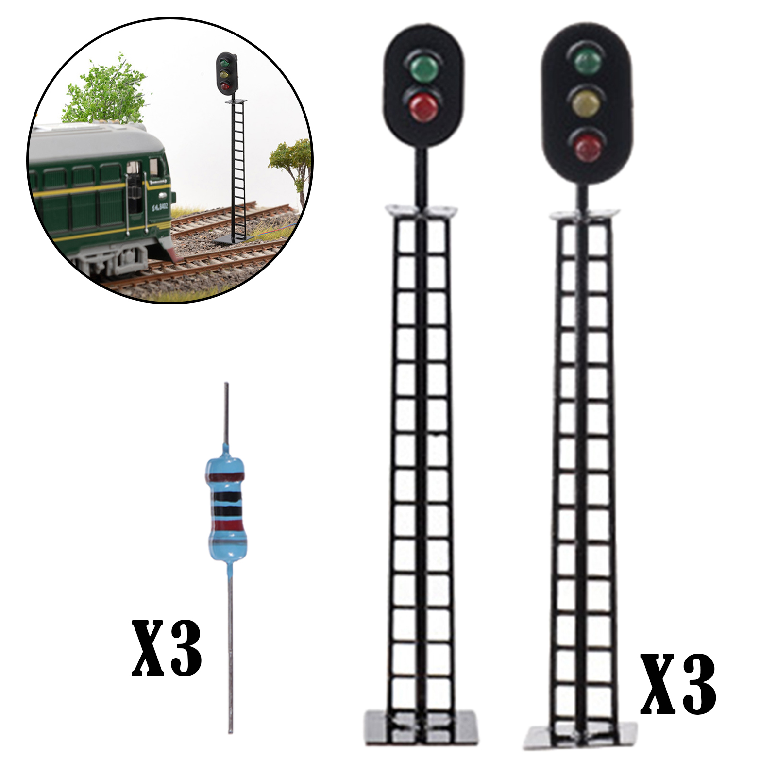Модель поезда в масштабе 1/87 года, светофорный мини-сигнал дорожного  движения | AliExpress
