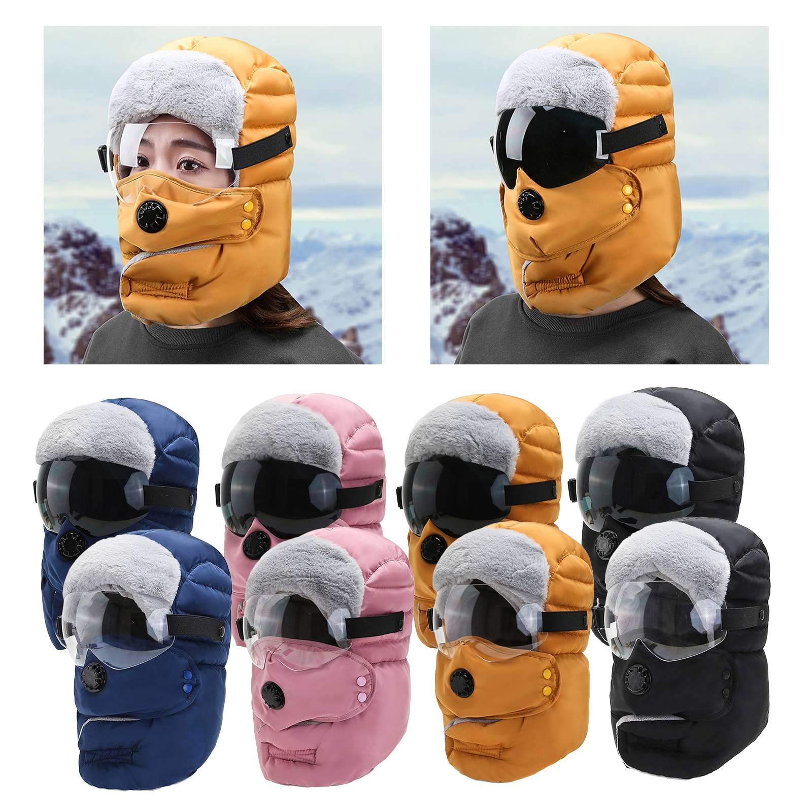 Unisex Balaclava Winter Warm Hat Trapper Cap Face  Eye Protection Windproof