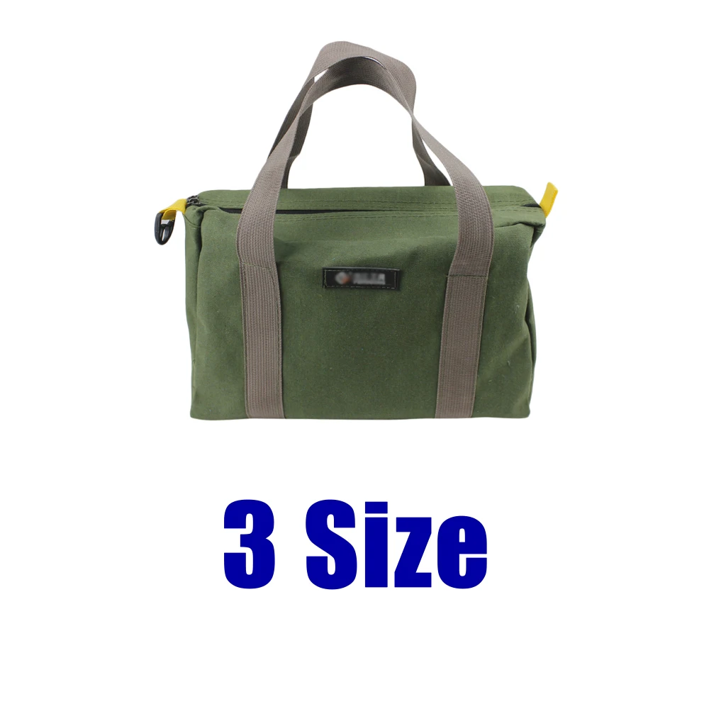 Canvas Hand Tool Bag Green Multi-function Toolkit Storage Tote for Men