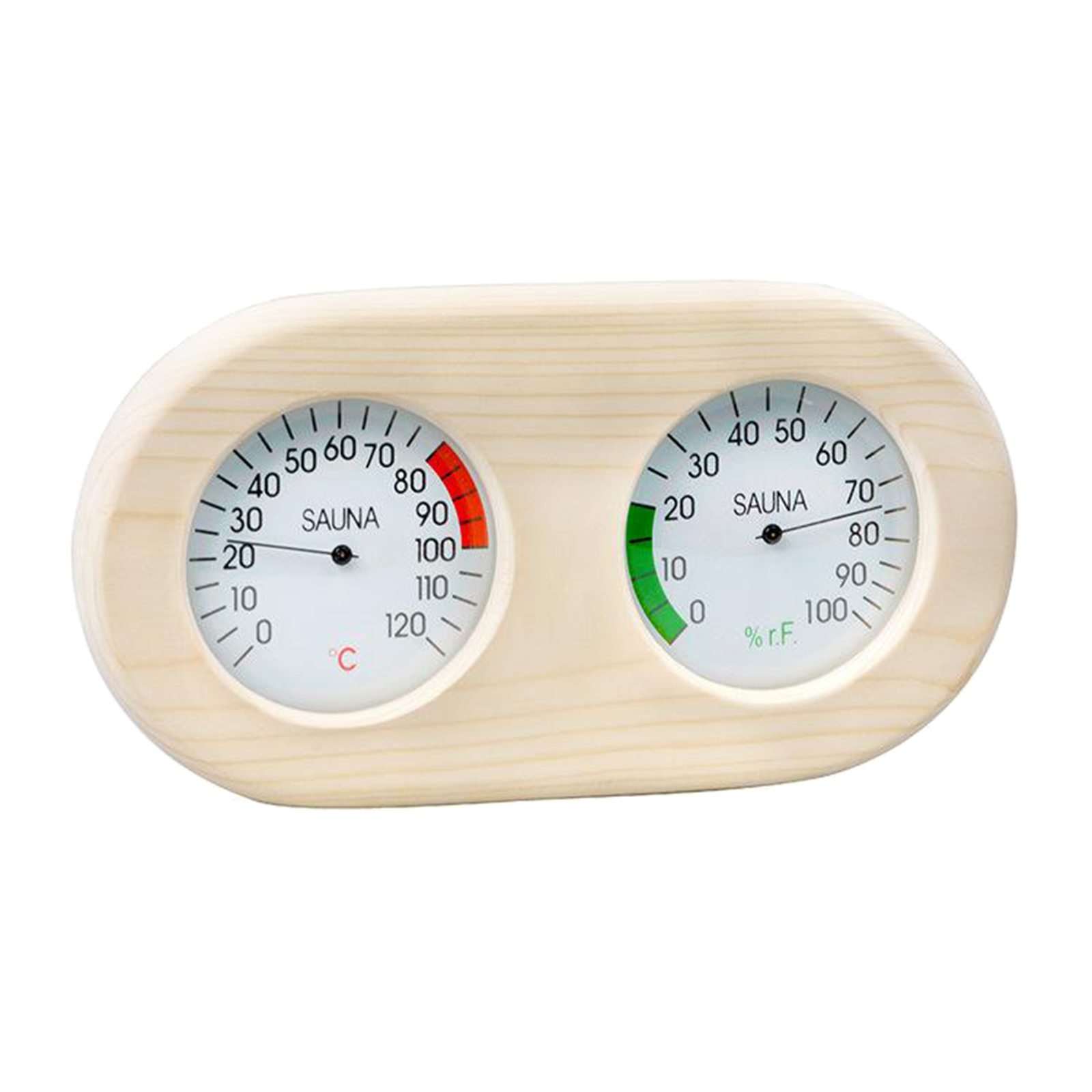 Pine Wood Sauna Hygrothermograph, Durable 2 in 1 Thermometer Hygrometer, Family Hotel Indoor Humidity Temperature Measure Gauge