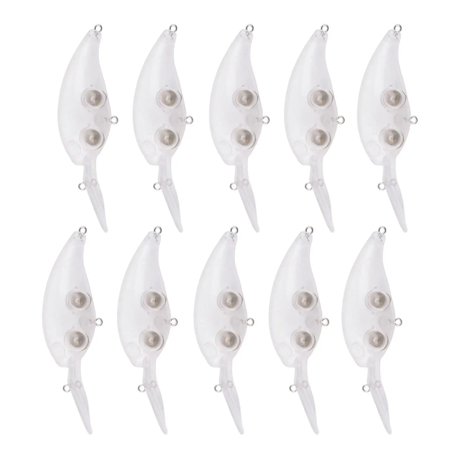 10-room Virgin Lure Body, Unpainted Fishing Baits with Cranberry,