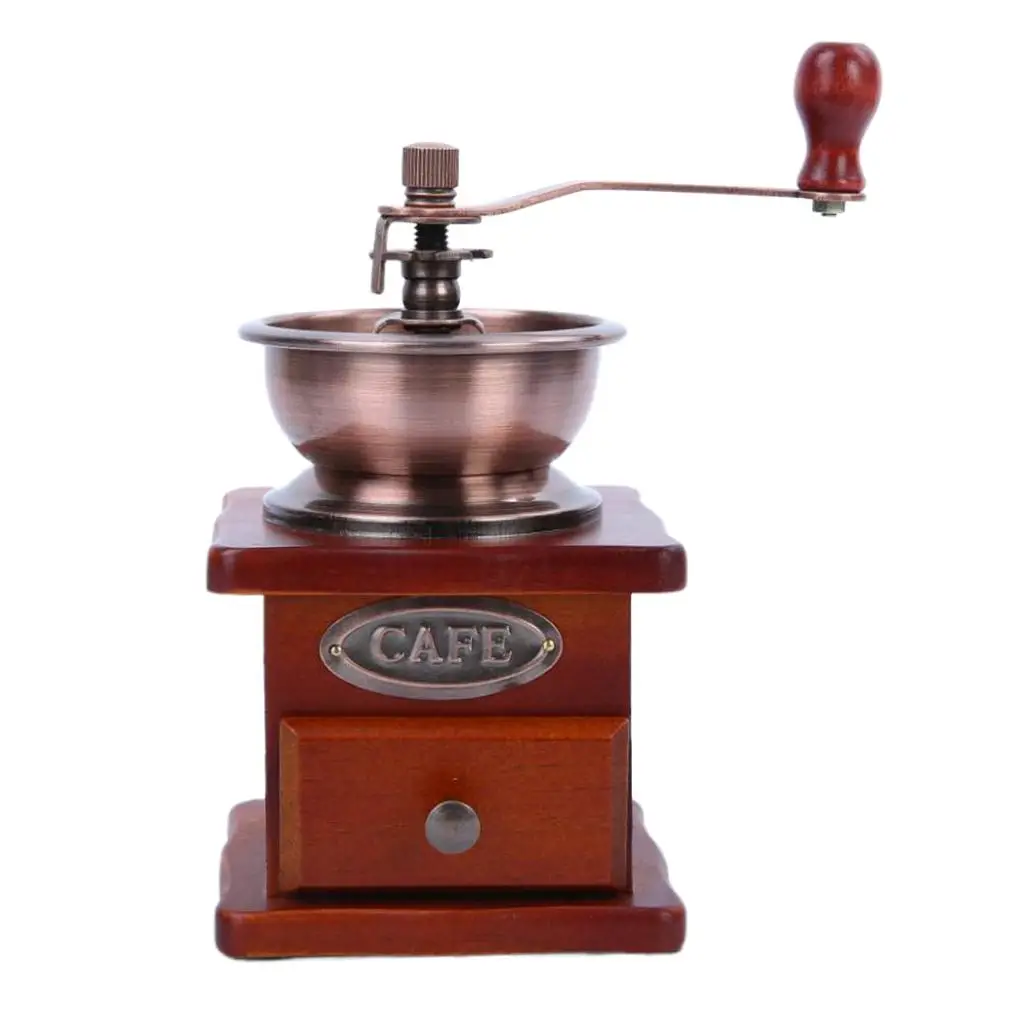 Coffee Grinder Mini Wooden Vintage Style Hand Manual Handmade Coffee Bean Burr Grinders Mill Kitchen Tool Grinders