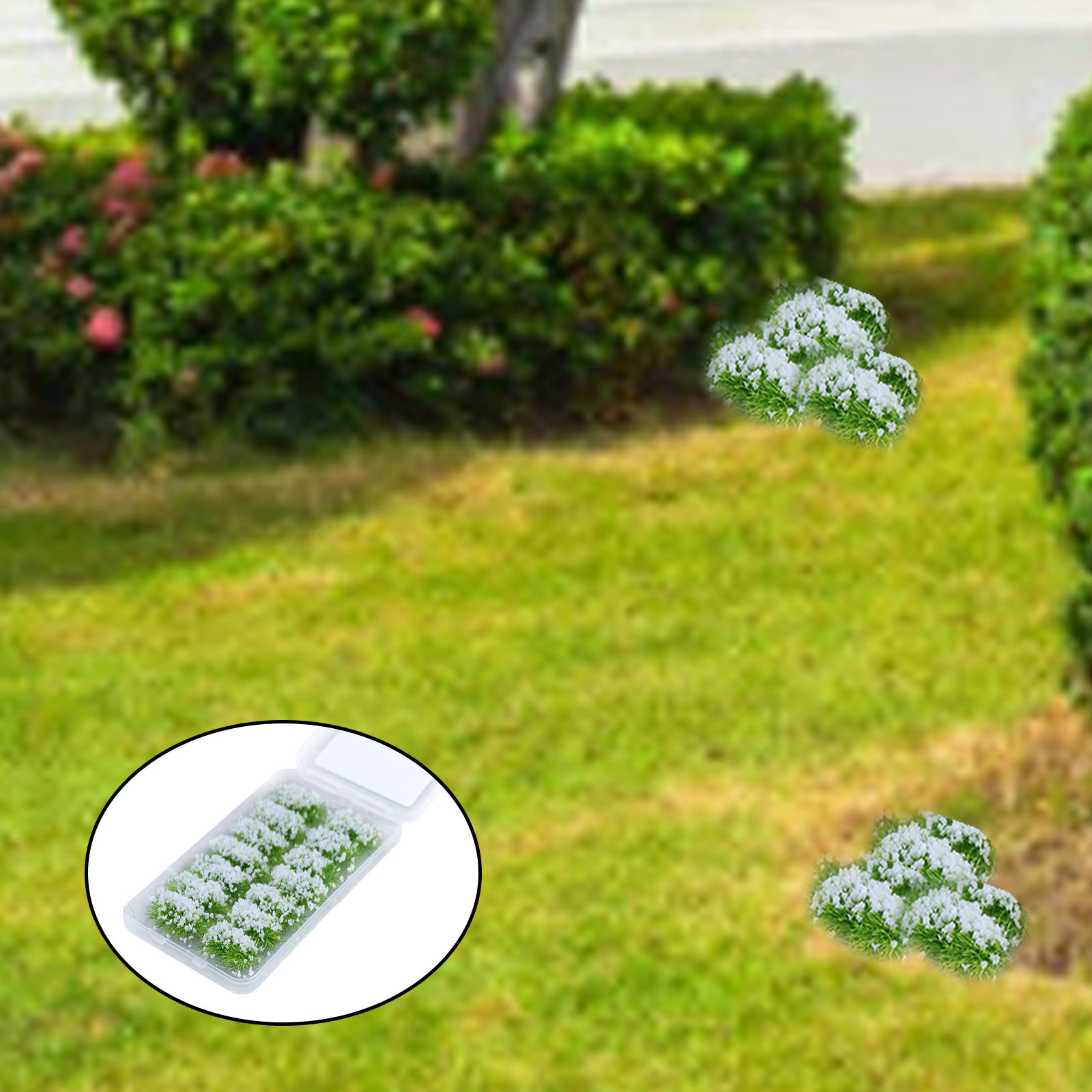 Set of 14 Cluster Grass Flower Cluster Miniature Grass Tuft for Train Railway Model Layout DIY Landscape