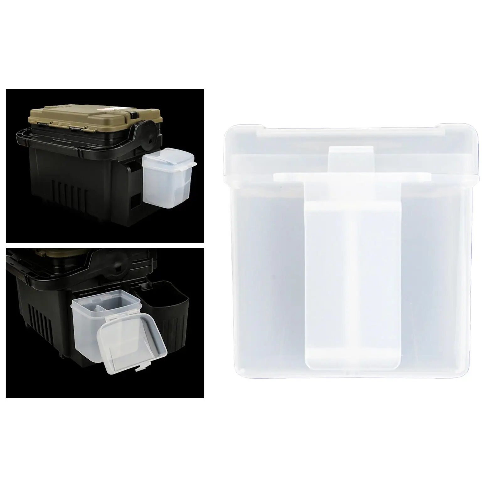Portable Clear Plastic Fishing Bait Tackle Box Storage Case Hanger Container