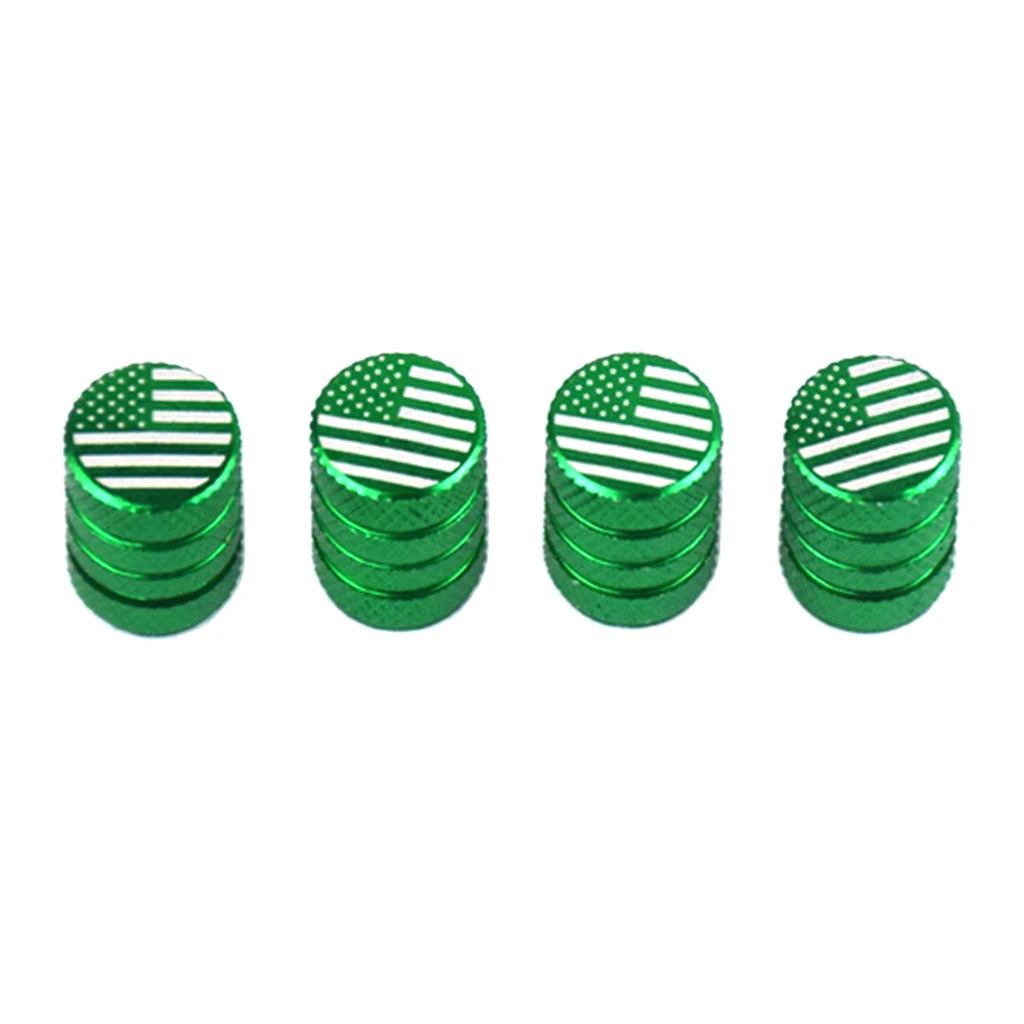 SCHRADER VALVE TYRE PLASTIC DUST CAPS GREEN X4 CYCLE BIKE MOUNTAIN BLING 
