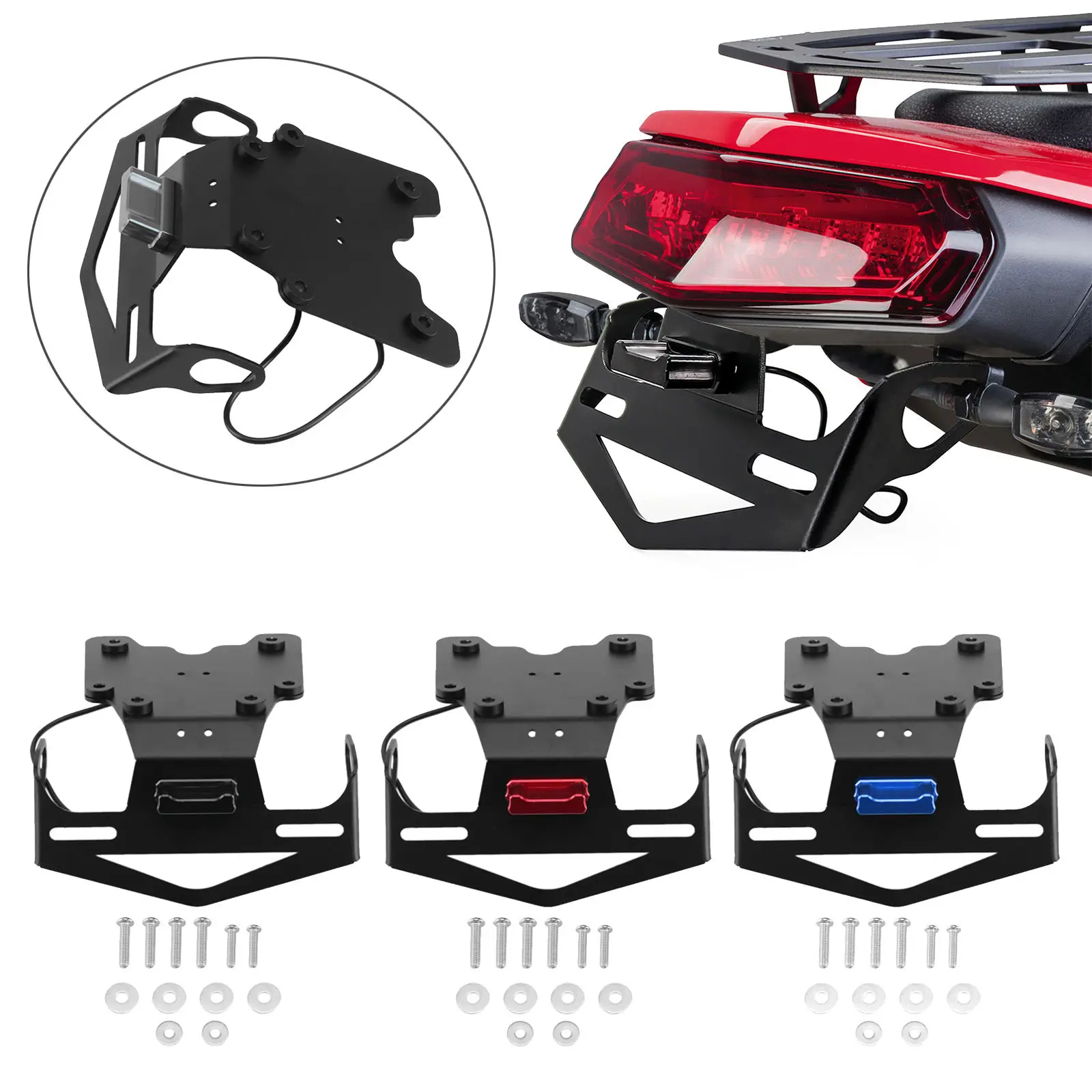 Motorbike Motorcycle Rear License Plate Holder Mount Compatible with Yamaha Tenere 700 2019 2020 2021