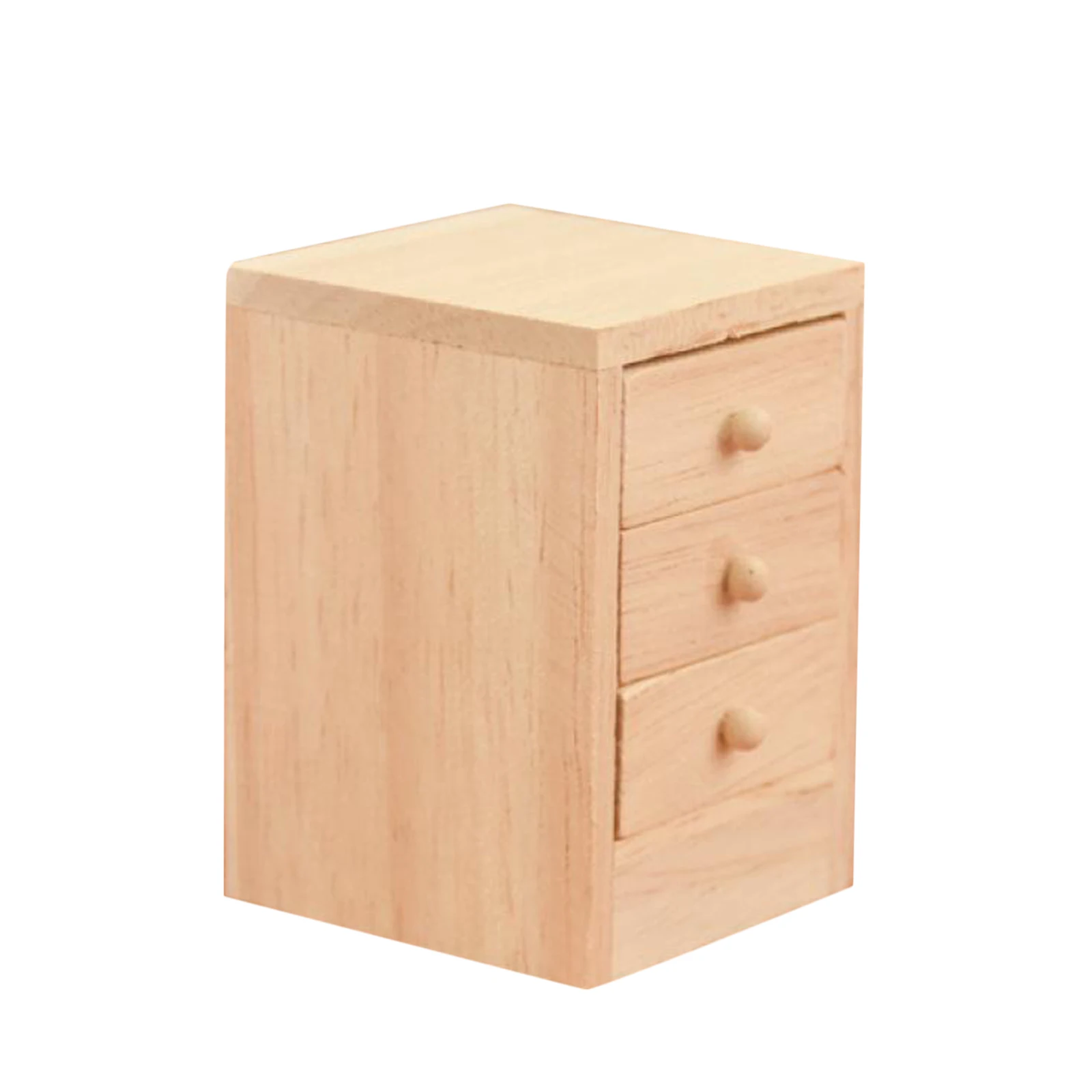 1/12 mini wooden bedside table simulation bedroom furniture supplies landscape