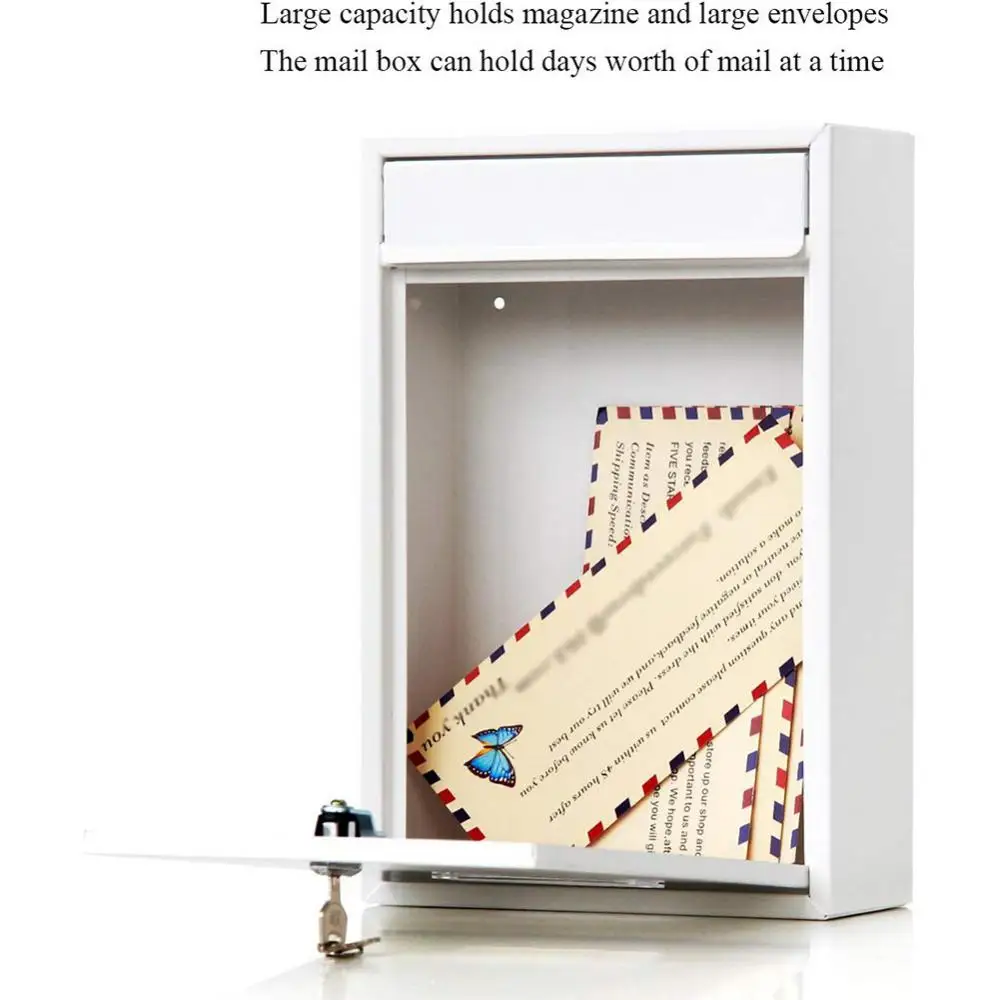 Pendurado Ferro Post Letter Box Street Mailbox com Key Newspaper Box