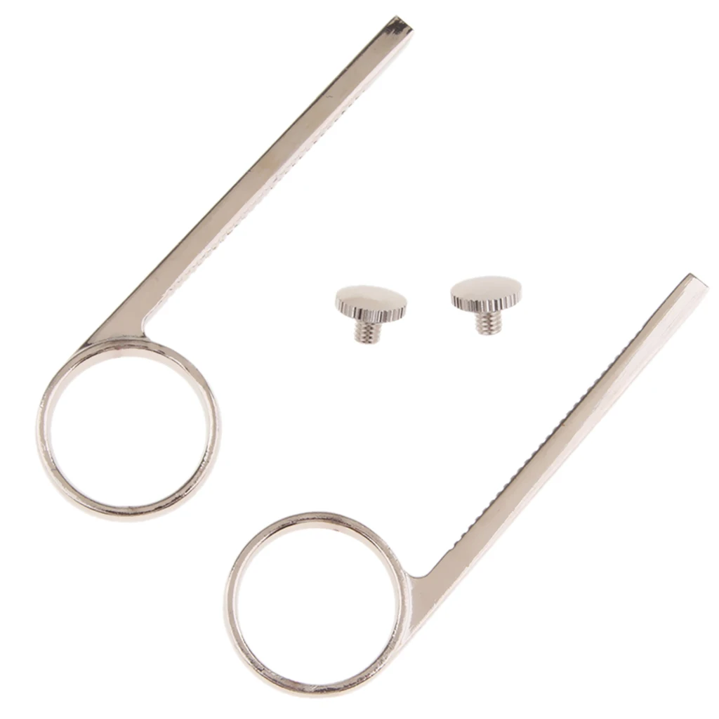 2 Pieces Trumpet Slide Finger Ring with Fix Screws for Trumpet Brass Instrument Replacement Parts