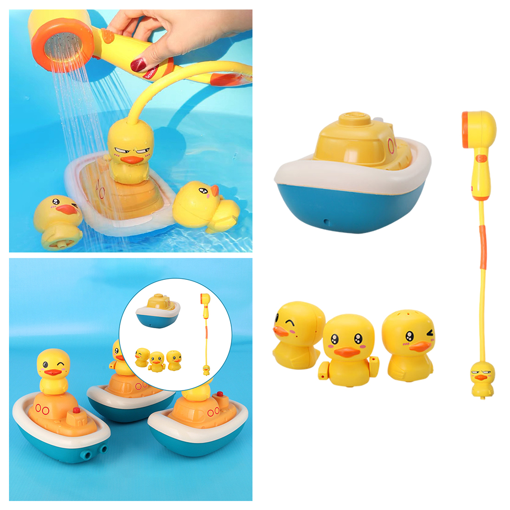 Toddler Baby Electric Duck Water Spray Bath Shower Toys Water Pump Sprinkler, 3 Spraying Modes
