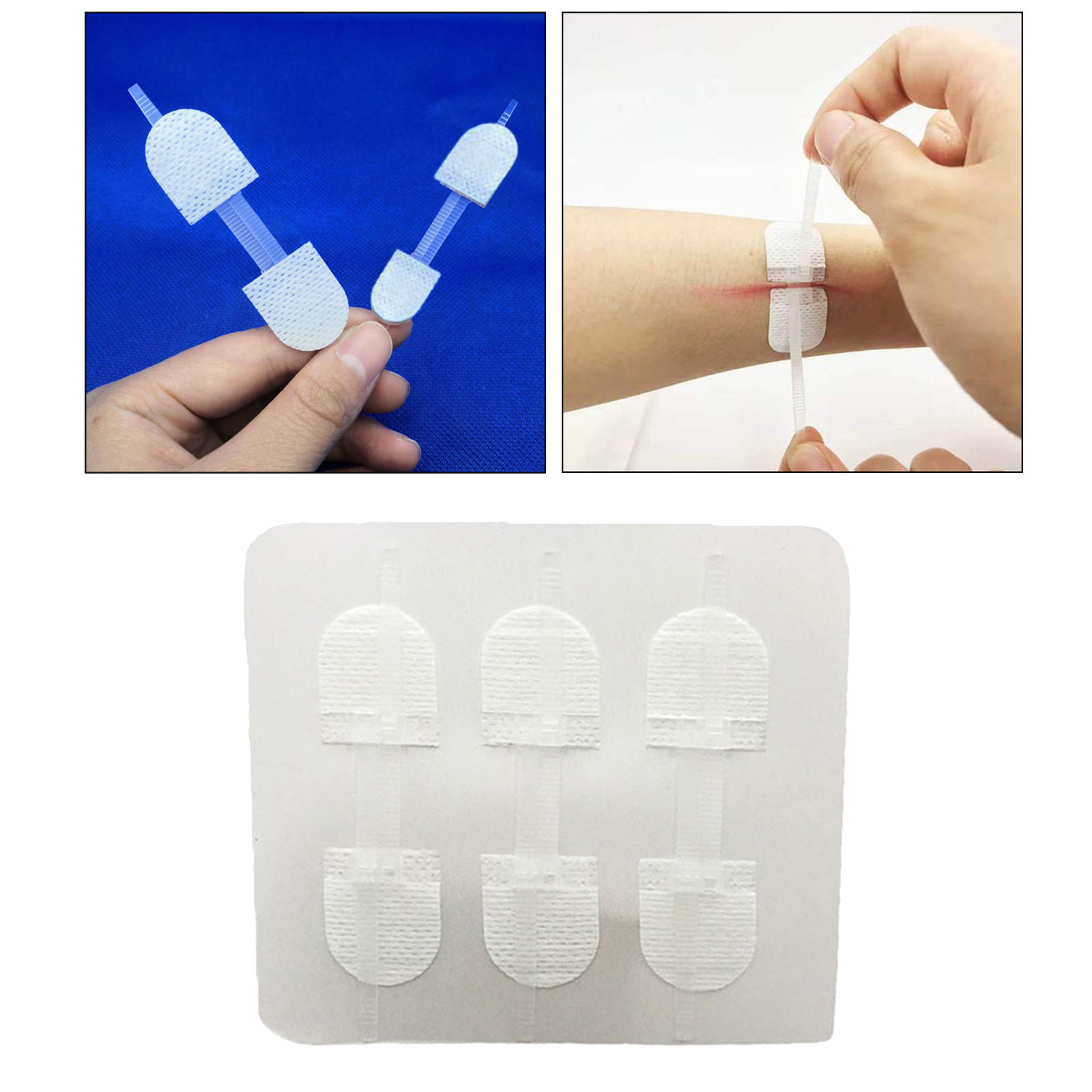 3x Emergency Kit Hemostatic Adhesive Close Wounds Painless Zip Tie Band Aid