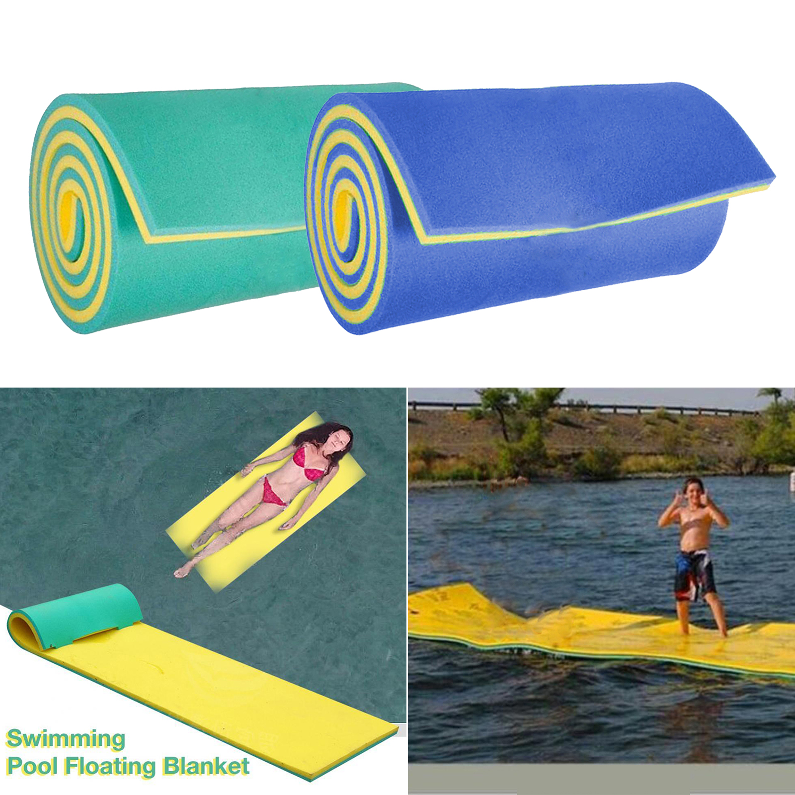 Pool Float Cushion Mat Kids Adults Weatherproof Floating Pad Mattress Oasis Game Toy River Swim Pool Floating Blanket Mattress