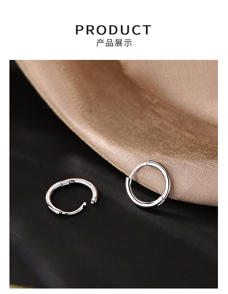 Glänzende Creolen aus 925er Silber und Gold, Ohrringe, Piercing-Zubehör, trendige Huggie-Creolen für Damen und Herren – Detail 7