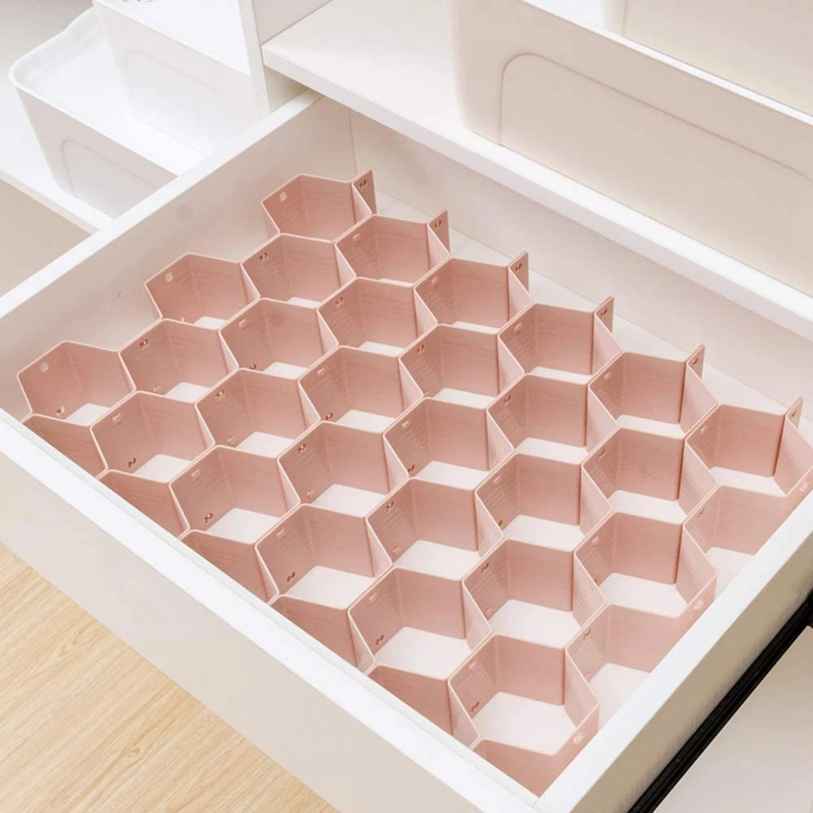 Honeycomb Drawer Organizer 8 Pcs 18-Compartment Closet Dividers Plastic Partition For Small Clothing And Cosmetic Clapboard