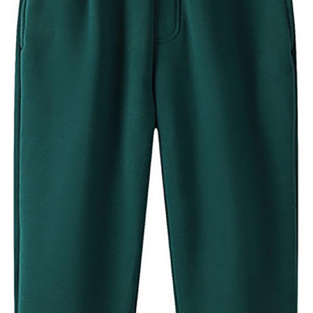 Однотонные прямые брюки унисекс длиной до щиколотки с поясом на резинке ...