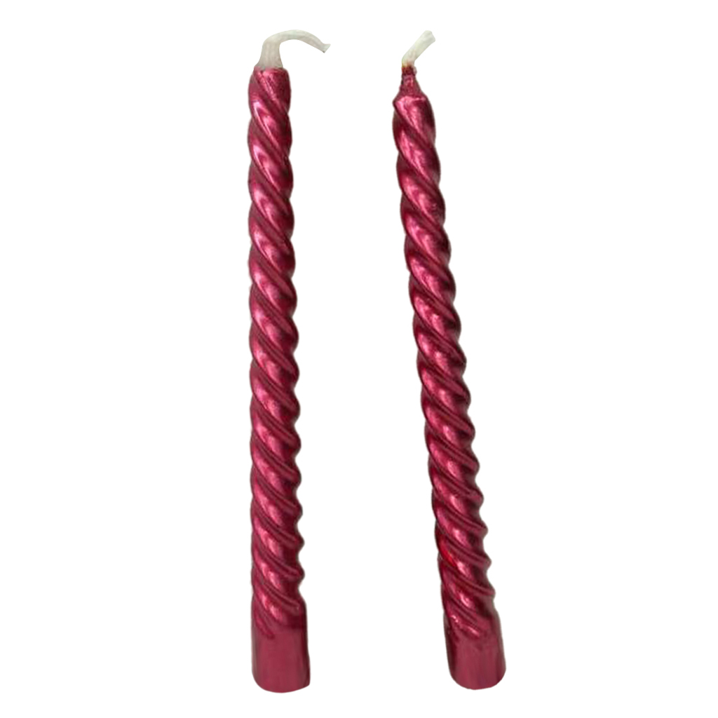 2pcs Twisted Coil Table Dining Room Table Wedding Party Spiral Long Candles Wax For Wedding Birthday Decoration