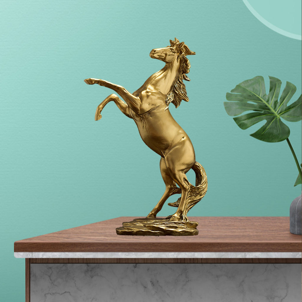 Galloping Horse Statue Resin Horse Figurine Decoration Bookcase Bookshelf Shelf Powerful Horse Sculpture Ornament